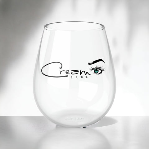 Cream Babe Stemless Wine Glass, 11.75oz